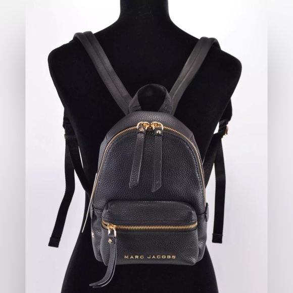 Marc Jacobs New Mini Pebbled Black Leather Adjustable Backpack Purse - Picture 4 of 15